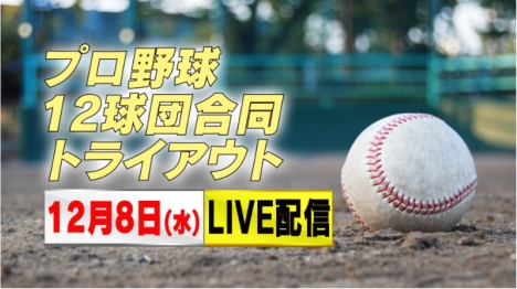 12月8日(水)開催「プロ野球12球団合同トライアウト2021」を「Paravi」がライブ配信！